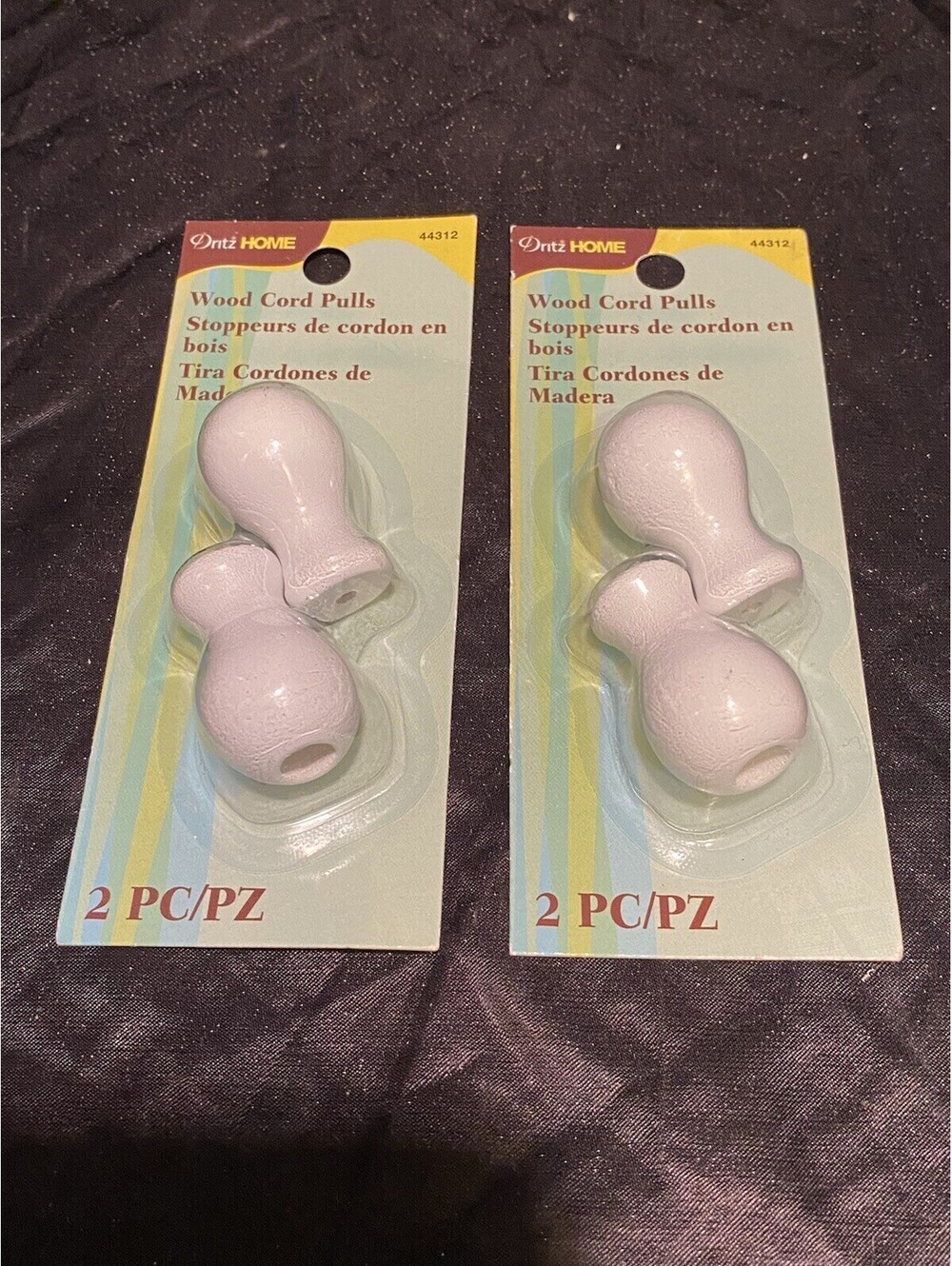 Dritz 44312  Wood Cord Pulls 2/Pkg-White (4pk)